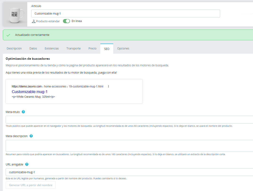 Automatic slug-change detection creating the 301 redirect in PrestaShop 8